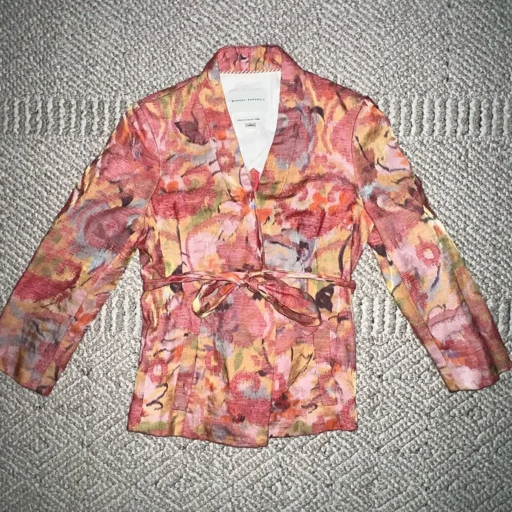 Banana Republic Floral Watercolor Blazer Jacket - Sz 2